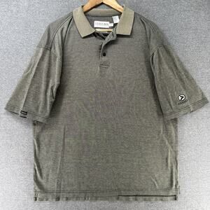 Tehama Clint Polo Shirt Mens Large Olive Green Pima Cotton Fox Hollow Golf Top